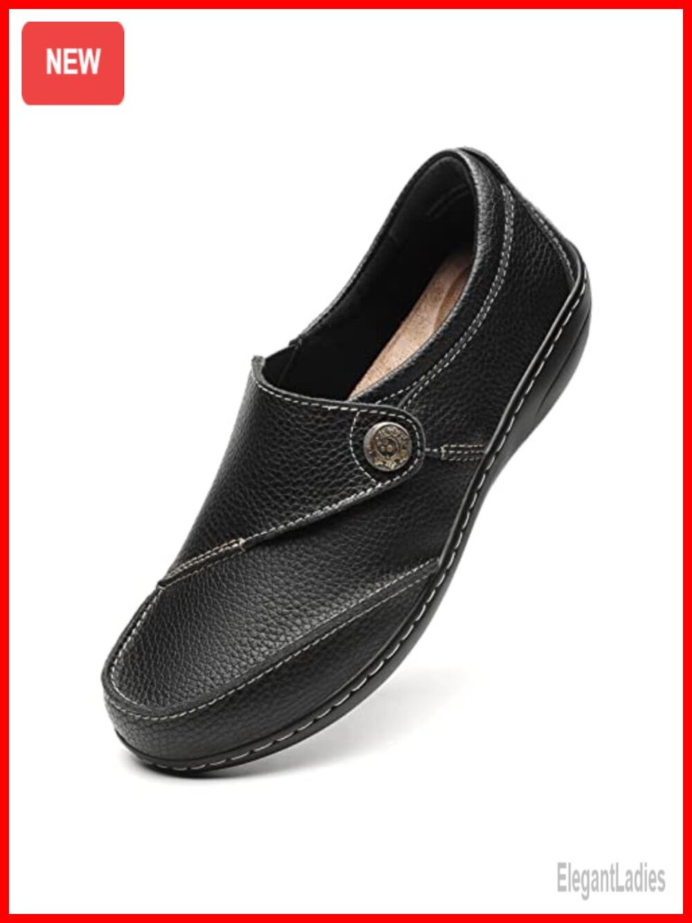 Women's Leather Loafers Slip-Ons Comfort Walking Driving Mocc